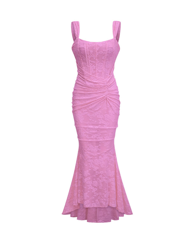 Raya | Elegant Floral Jacquard Dress