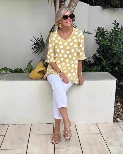 Elara | Retro Print Blouse