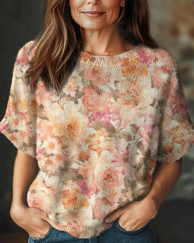 Blush Garden Bloom Knit Sweater