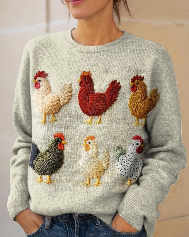 Barnyard Charm Knit Pullover Sweater