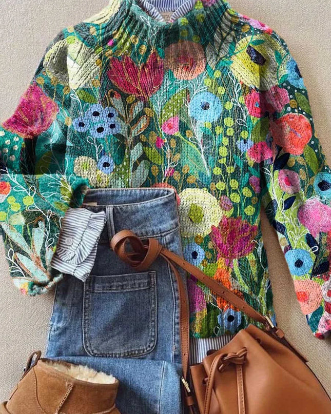 Wild Meadow Knit Turtleneck Sweater