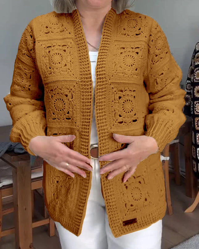 Vintage Crochet Knit Cardigan Sweater