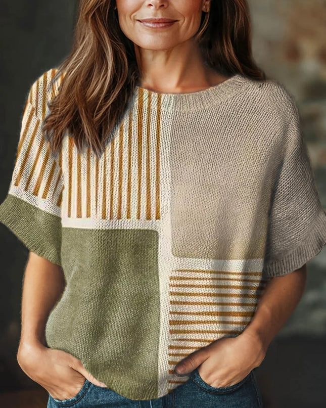 Earth & Amber Geometric Knit Sweater