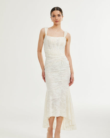 Raya | Elegant Floral Jacquard Dress