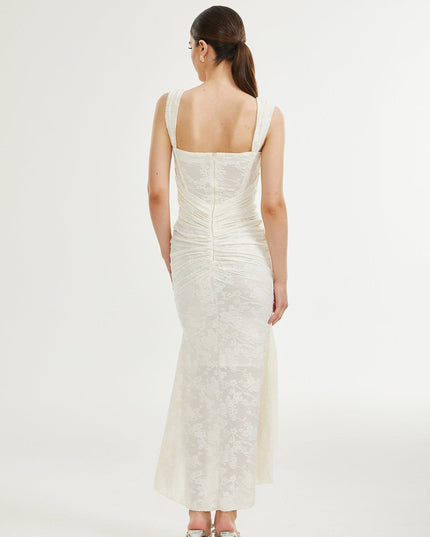 Raya | Elegant Floral Jacquard Dress