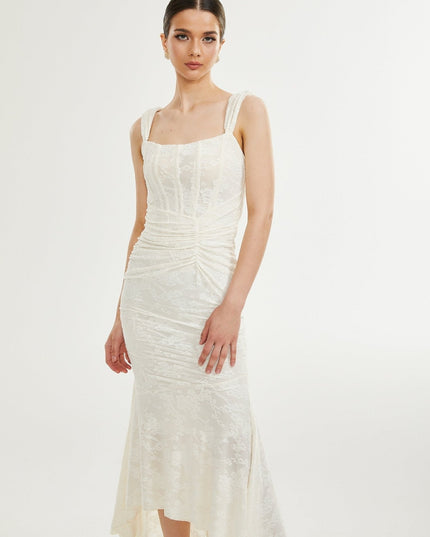 Raya | Elegant Floral Jacquard Dress