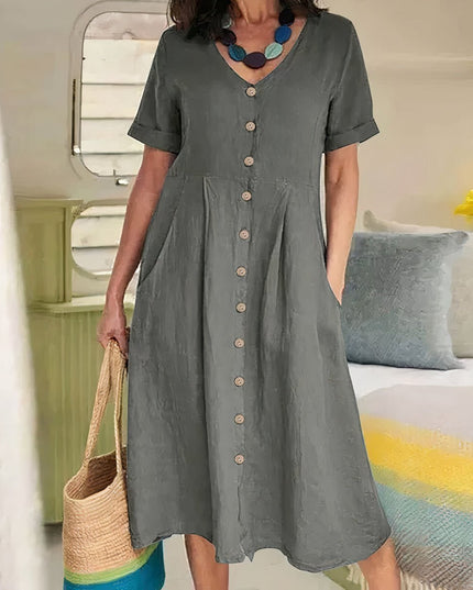 Natalie | Graceful Button Dress