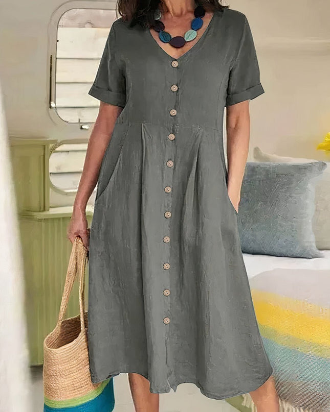 Natalie | Graceful Button Dress