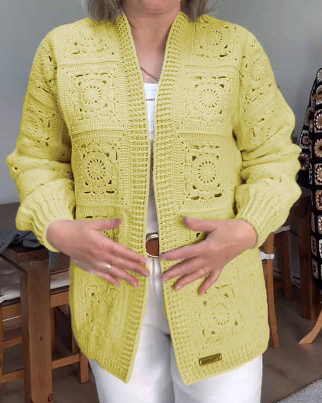 Vintage Crochet Knit Cardigan Sweater