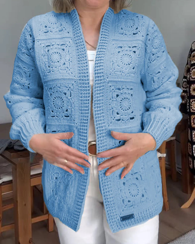 Vintage Crochet Knit Cardigan Sweater