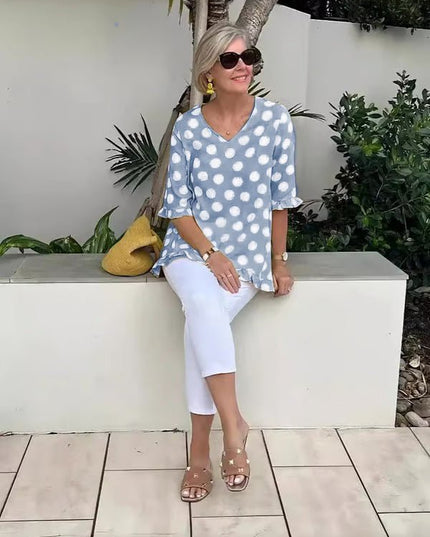 Elara | Retro Print Blouse