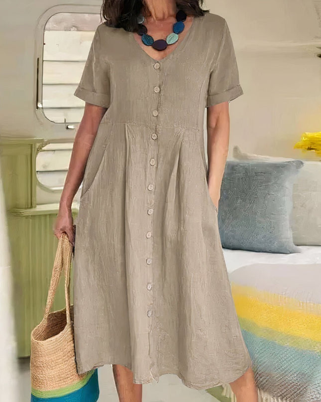 Natalie | Graceful Button Dress