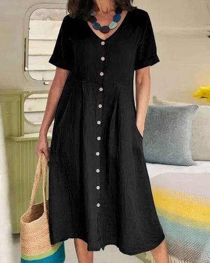 Natalie | Graceful Button Dress