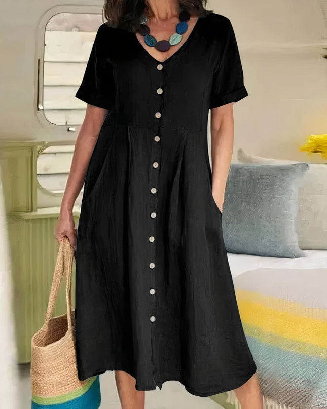 Natalie | Graceful Button Dress