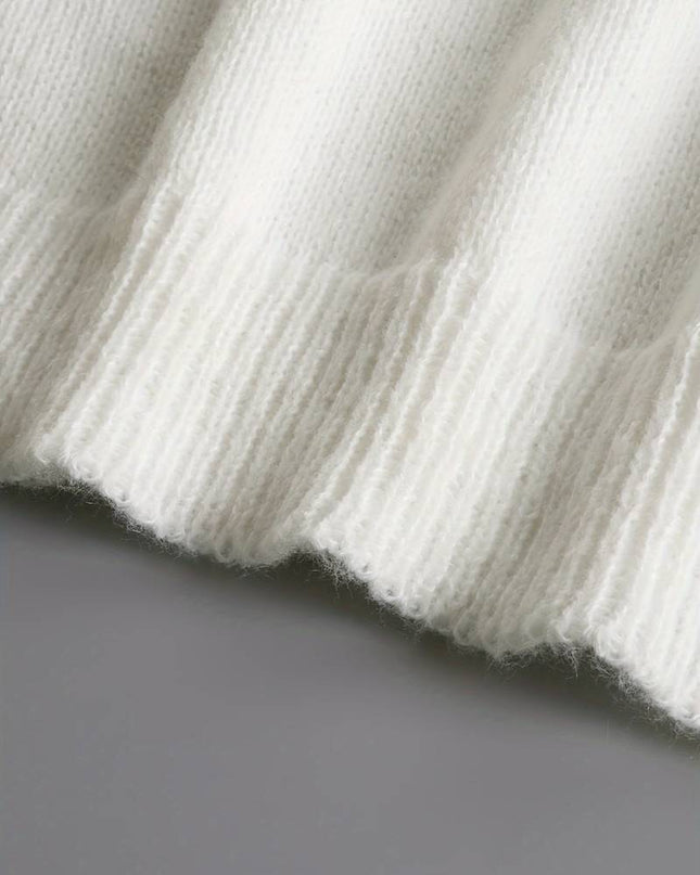 Mara | Plain Sweater With V-Neck and Buttons