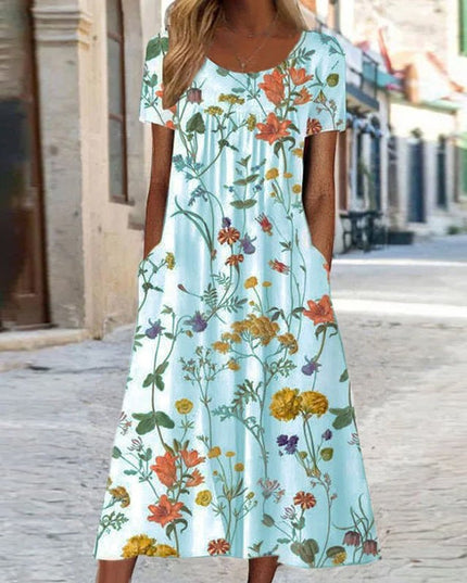 Ella | Bohemian Floral Dress with Belly Coverage