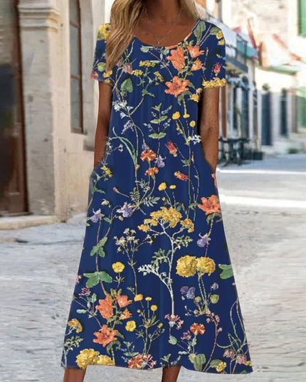 Ella | Bohemian Floral Dress with Belly Coverage