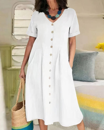 Natalie | Graceful Button Dress