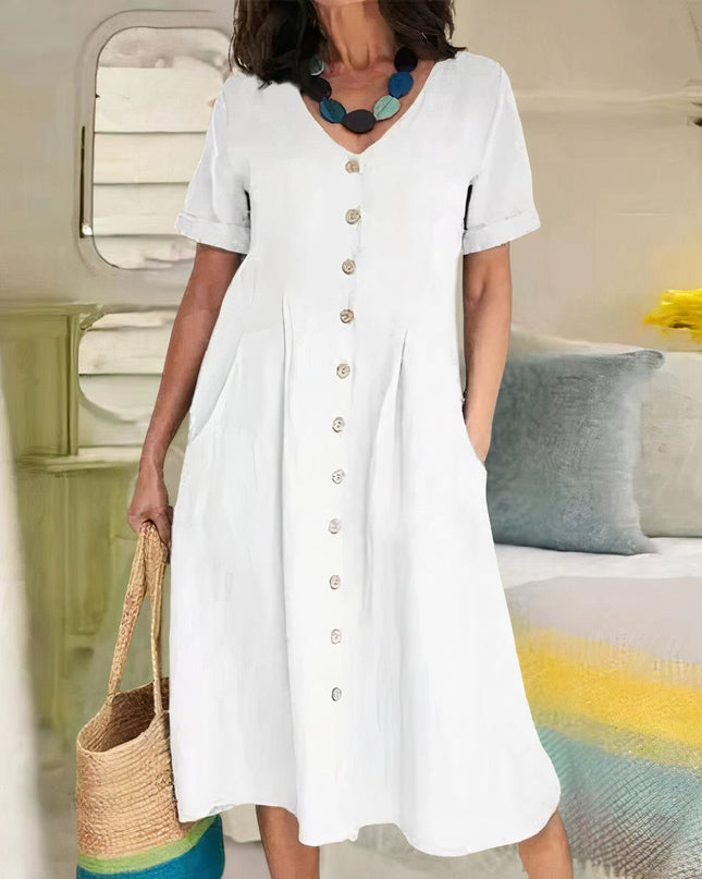 Natalie | Graceful Button Dress