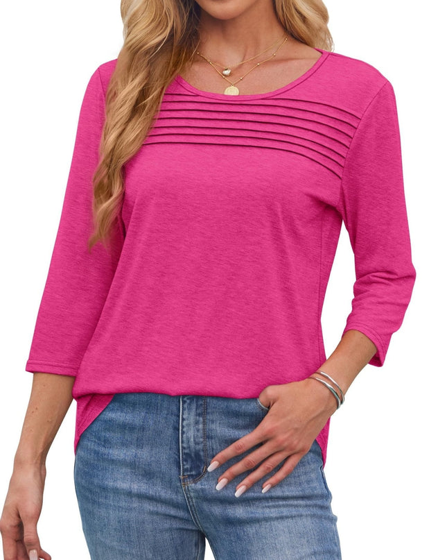 Mona | Pleated 3/4 Sleeve Top