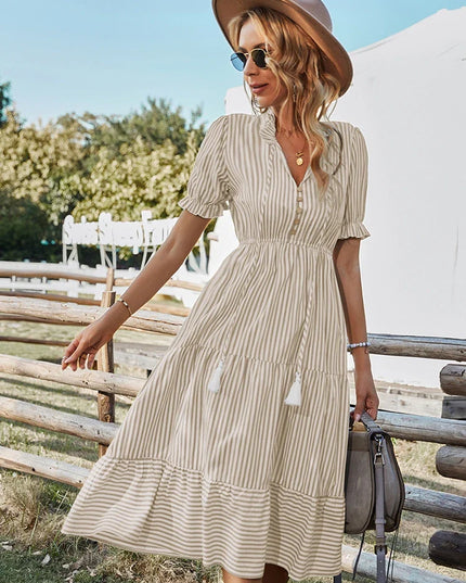 Elodie | Striped Tassel Midi