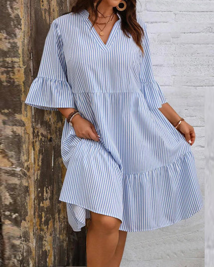 Micaela | Summer Striped Ruffle Dress