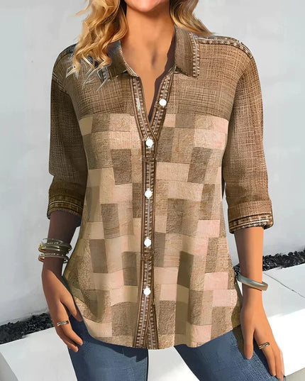 Hazel | Classic Checkered Blouse