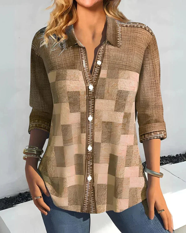 Hazel | Classic Checkered Blouse