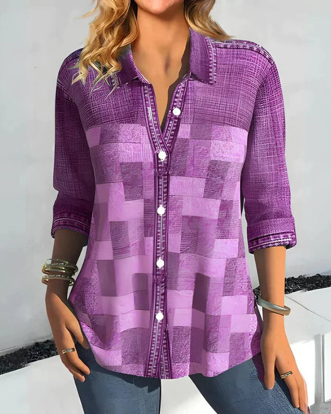 Hazel | Classic Checkered Blouse