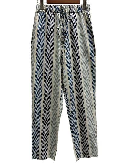 Striped Tie Front Printed Pants
