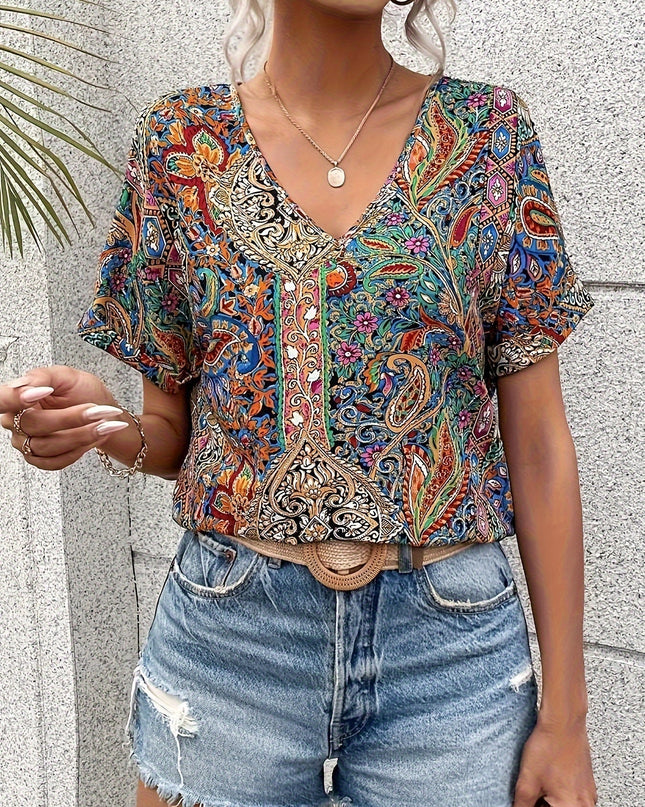 Sara | Moonlit V-Neck Blouse