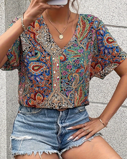 Sara | Moonlit V-Neck Blouse