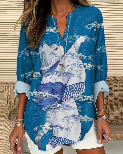 Cathy | Feline Kimono Blouse