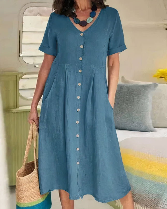 Natalie | Graceful Button Dress
