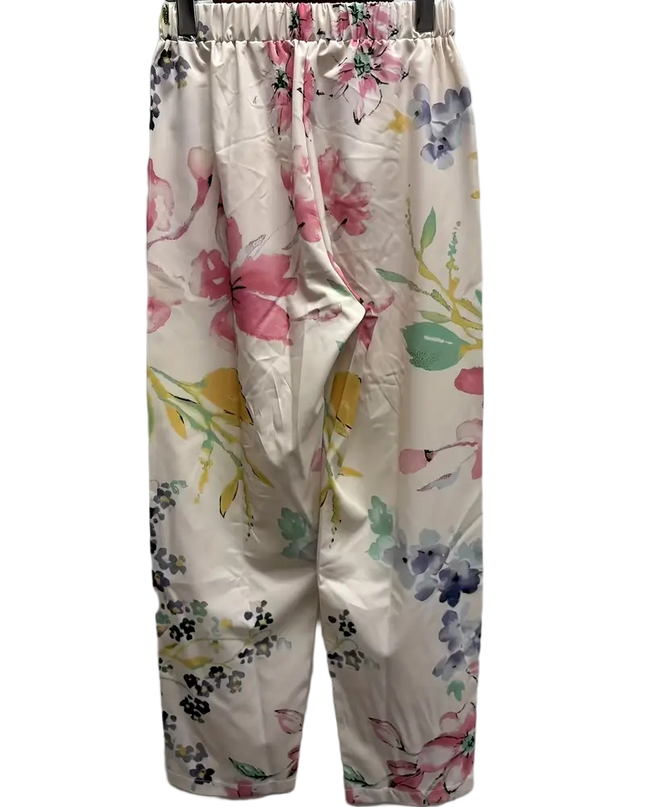 Pastel Floral Print Straight Leg Pants