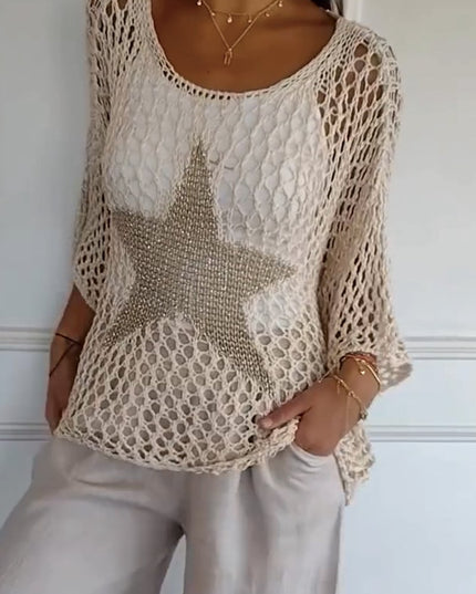 Piha | Elegant Crochet Knit Top
